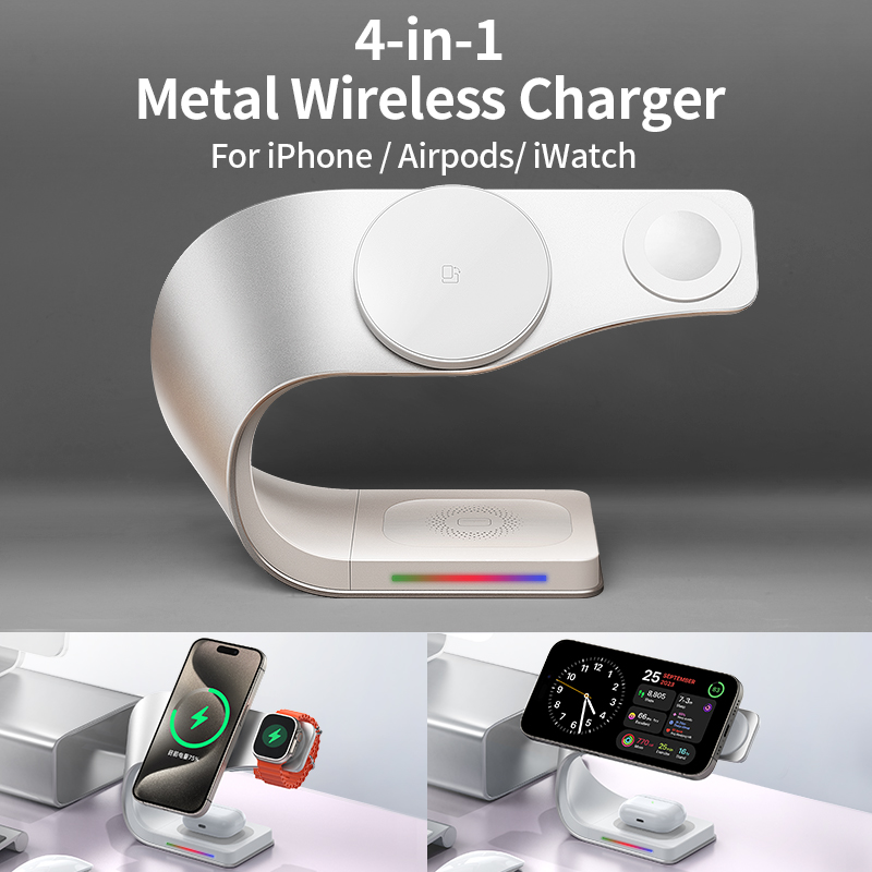 Wireless Charger Watch - Caricatore Wireless 4 in 1 con