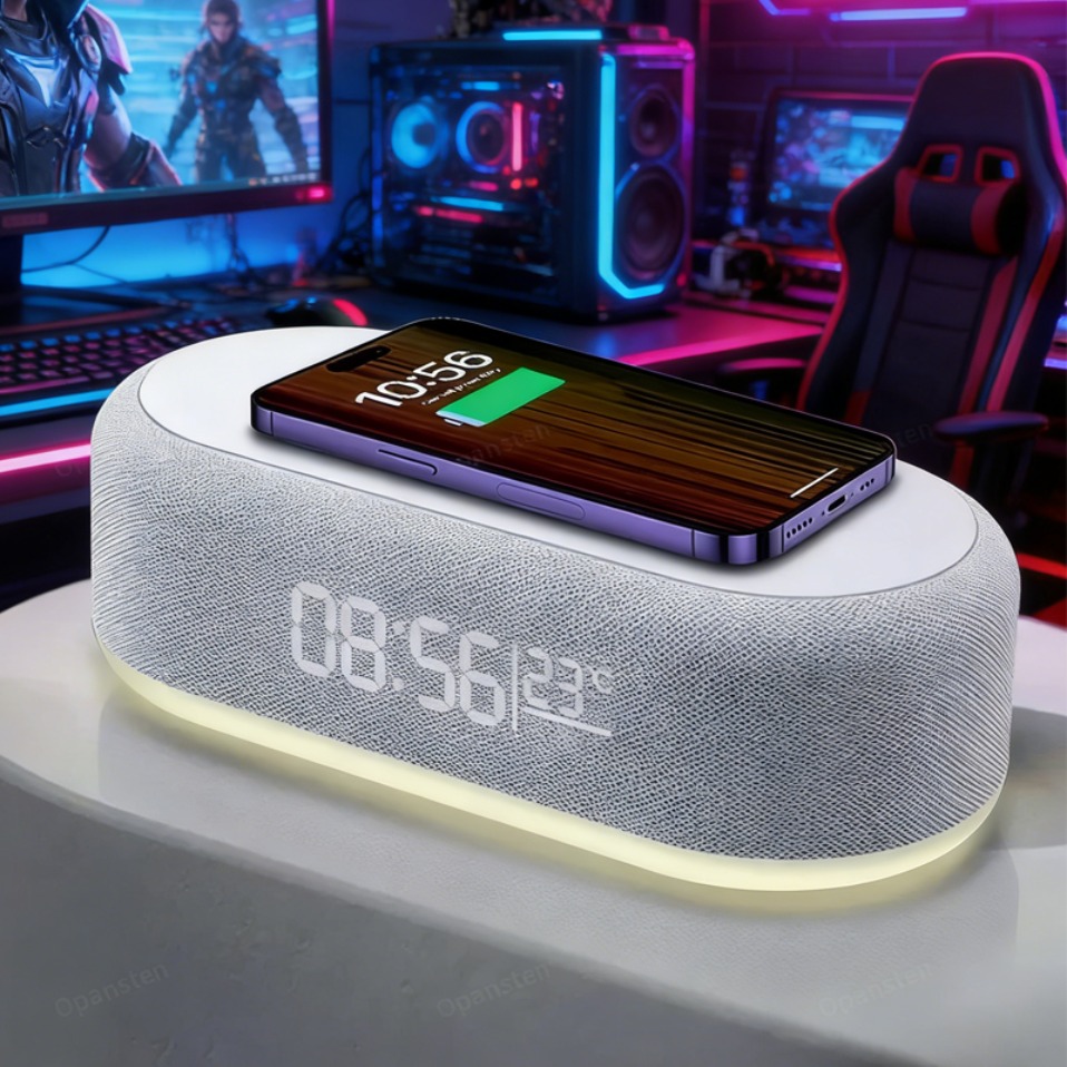 Wireless Charger Watch - Base di Ricarica Wireless con Sveglia,