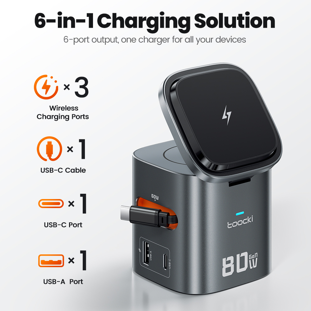 Toocki 80W 6-in-1 Stazione di  - Wireless Charger Watch recensione e prezzo