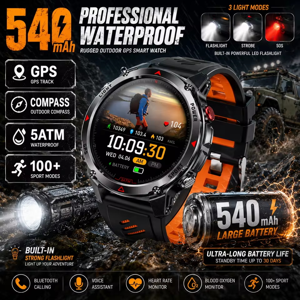 Smartwatch Militare GPS 540mAh - Android Smartwatch Accessories recensione e prezzo